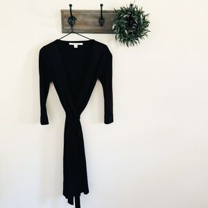 Diane Von Furstenberg Black New Julian Two Wrap Dress 0